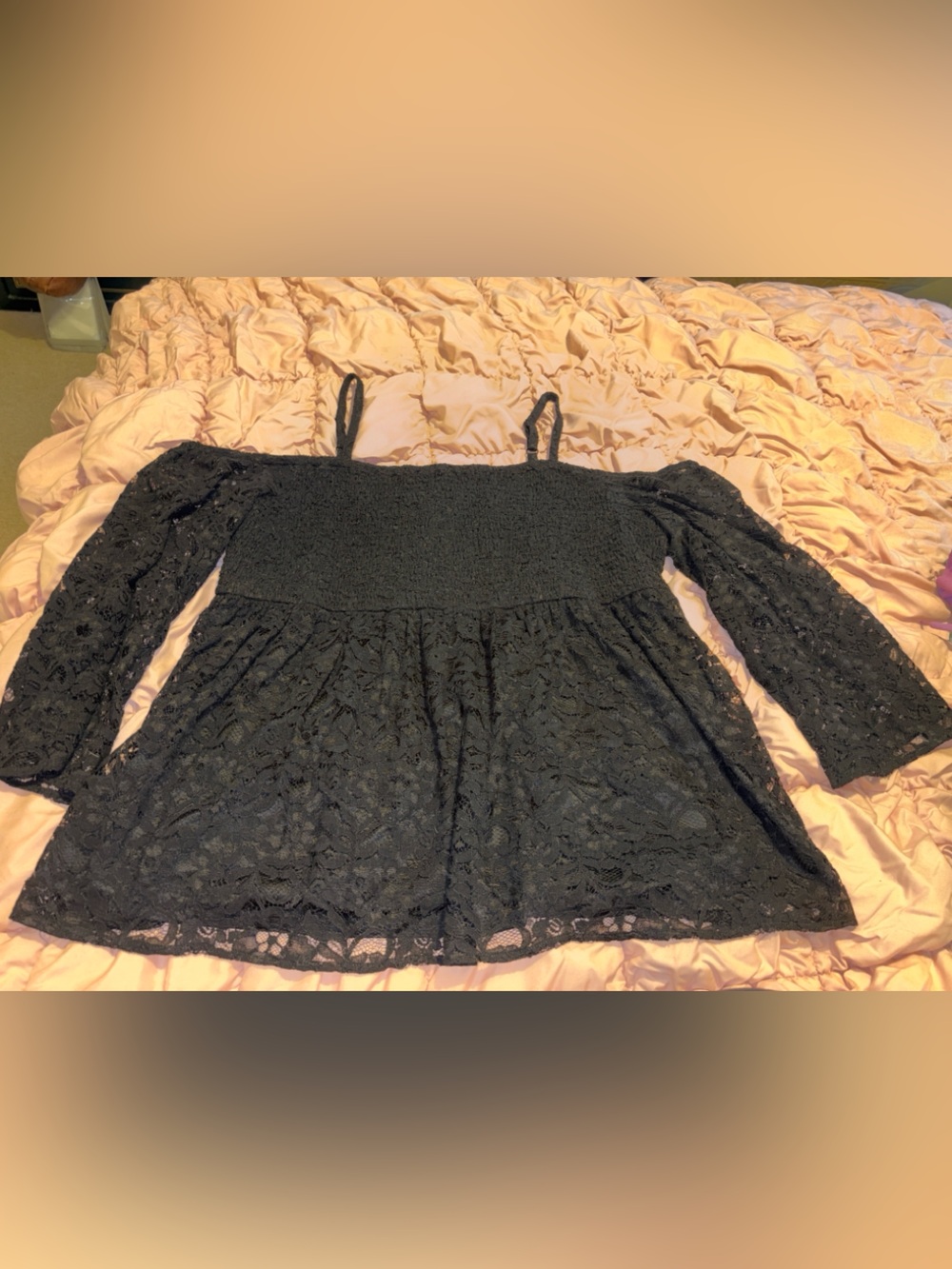 Torrid Black 3X Lace Cold Shoulder Peasant Top Plus Size Blouse Women’s NEW